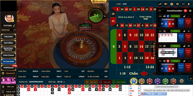 Cược Roulette kiếm thưởng lớn